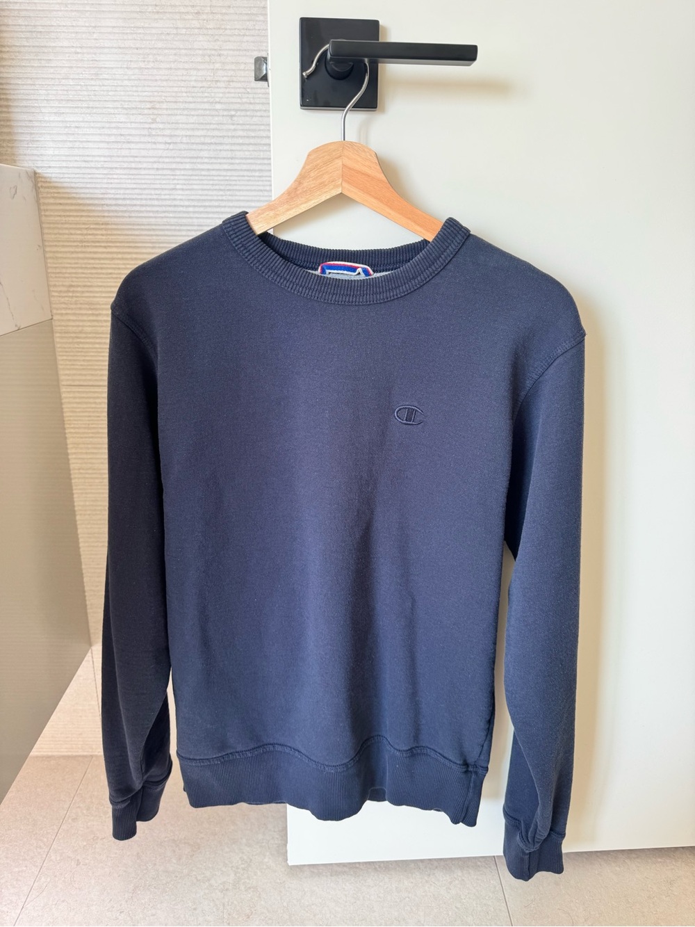 Champion Navy Blue Crewneck Sweatshirt - Embroidered Logo